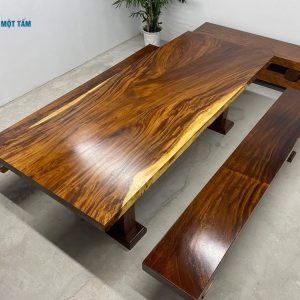 bộ bàn gỗ me tây nguyên tấm