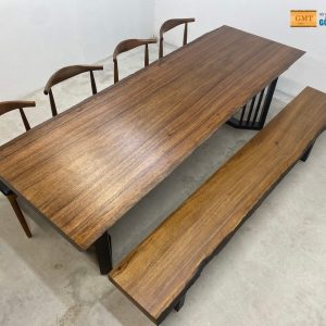 bộ bàn gỗ lim nâu nguyên tấm
