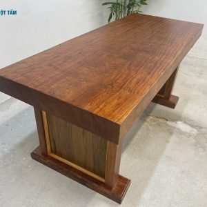 bàn làm việc gỗ cẩm hồng nguyên tấm