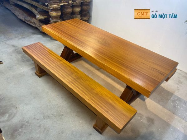 mặt bàn gỗ gõ nguyên khối