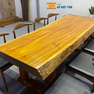 mặt bàn gỗ gõ vàn