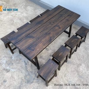 Bàn ghế gỗ vintage