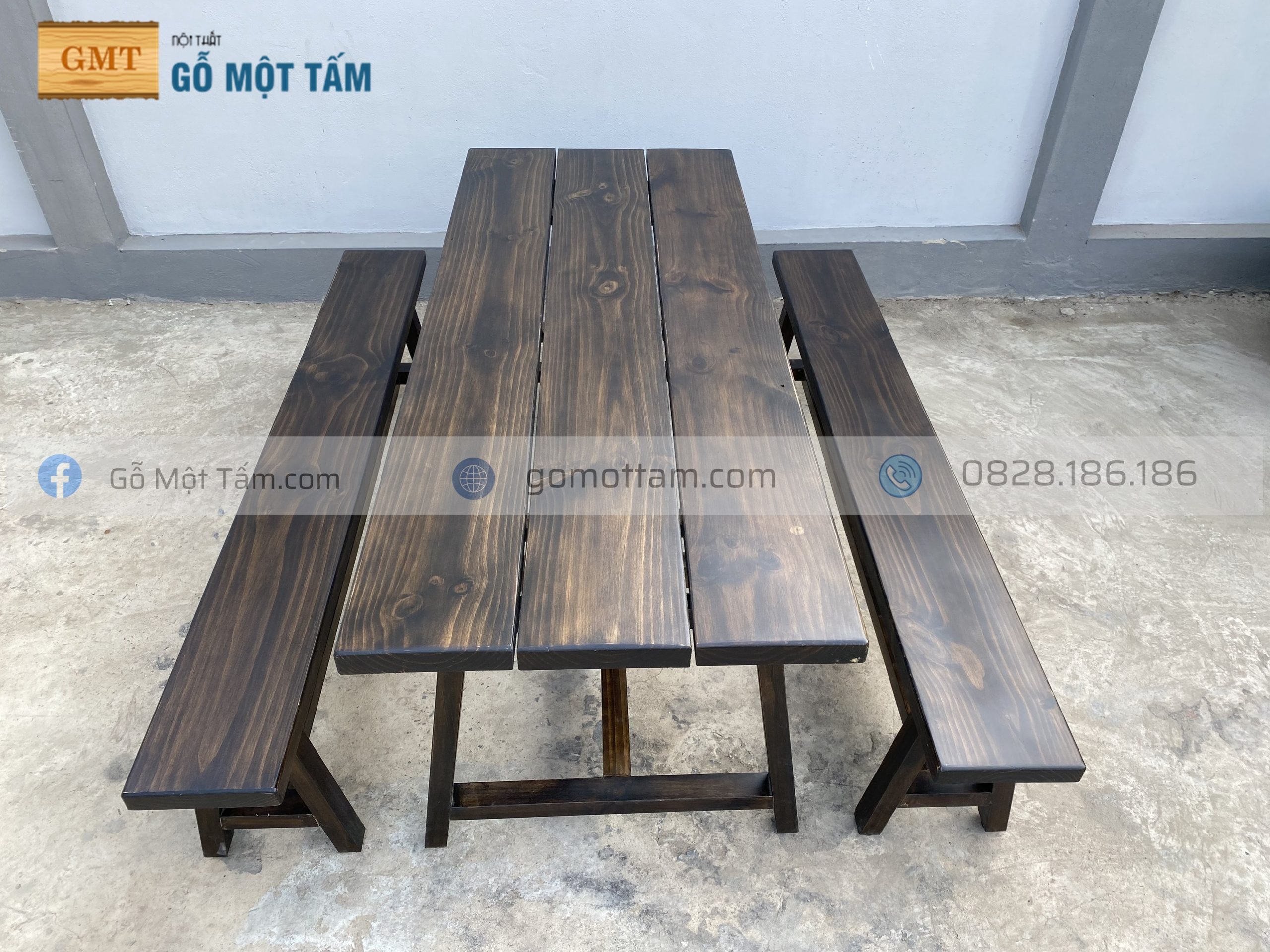 bộ bàn ghế gỗ quán nhậu